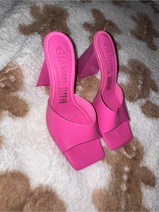 Gianni Bini Shoes - Gianni Bini Vibrant Pink Square-Toe Mule Heels